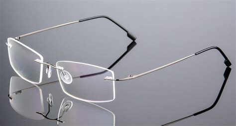 Classic Mens Titanium Rimless Glasses Frames Spring Temple Myopia Op Cinily