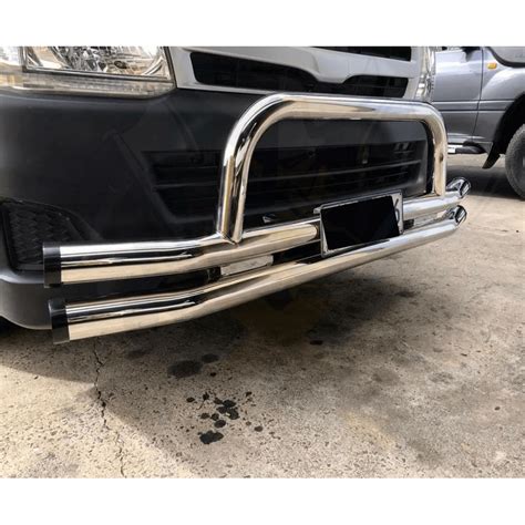 Stainless Steel Nudge Bar COMBO Suit Toyota Hiace SLWB 2005 2018