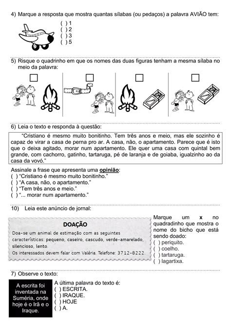 Caderno de simulados de preparação para o PROALFA PDF