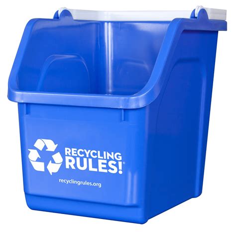 Recycling Rules Contenedor De Reciclaje Apilable De Galones En Azul