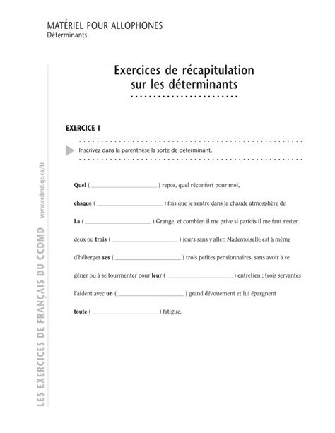 PDF exercices De Récapitulation Sur Les Déterminants devant l