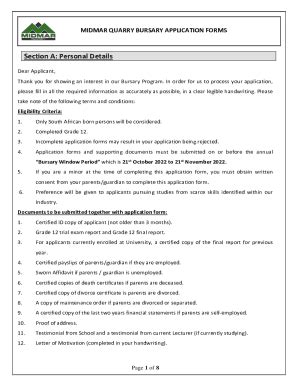 Fillable Online Bursary Application Form Template Jotform Fax Email