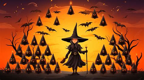 How Many Witch Hat Background, Game For Children Vector Illustration ...