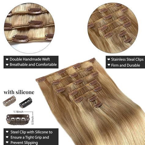 Belaved Extensiones De Cabello Humano Real Con Pinzas Color Casta O