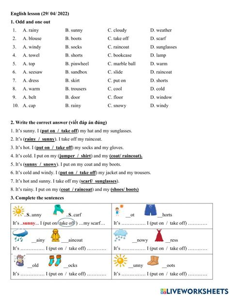 Group 2 Weather Clothes Worksheet Live Worksheets