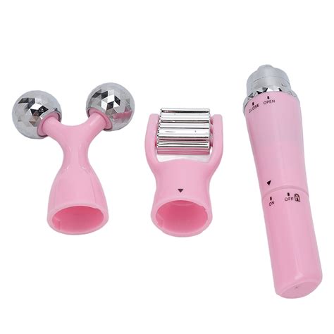 3 In 1 Facial Massager Roller Different Heads Skin Lifting Tightening Electric Microcurrent Face