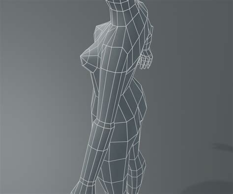 Artstation Female Body Base Mesh 3d Model 1000 Polygons Game Assets