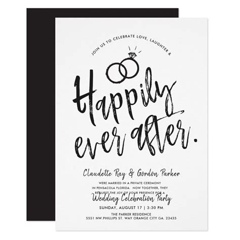 Happily ever after | Post Wedding Party Invitation | Zazzle | Wedding party invites, Wedding ...