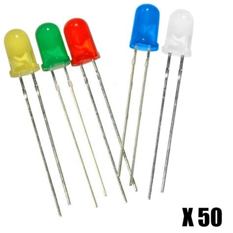 OcioDual Kit 50 Diodos LED 5mm Rojo Azul Verde Amarillo Blanco Para