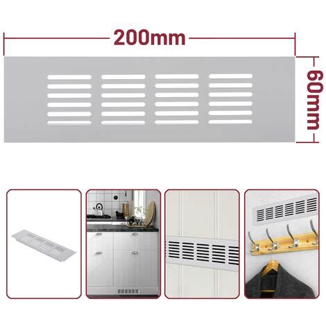 Grille De Ventilation En Aluminium Pour Socle 200 X 60 Mm