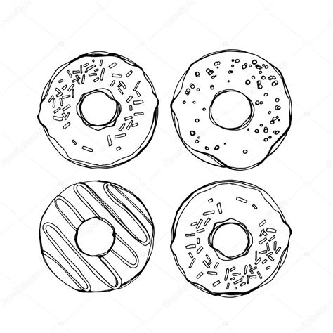 Donut Doodles Set Hand Drawn — Stock Vector © Ota 85192912