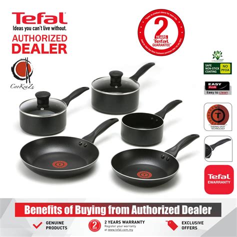 Ready Stock Tefal Easy Care 5 Piece Non Stick Cookware Set Frypan Pot