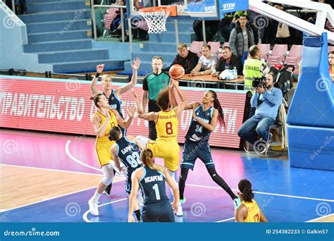 Orenburg Russia October 13 2019 Young Women Play Basketball