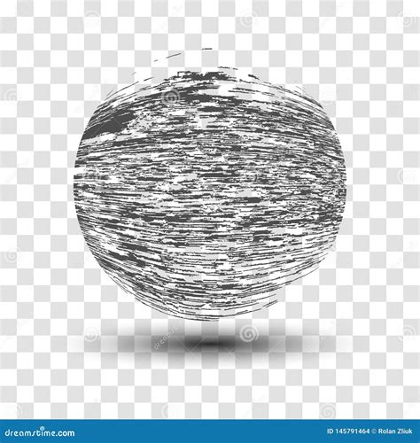 Esfera Rayada 3d Textura Monocrom Tica Apenada Ejemplo Del Vector Del