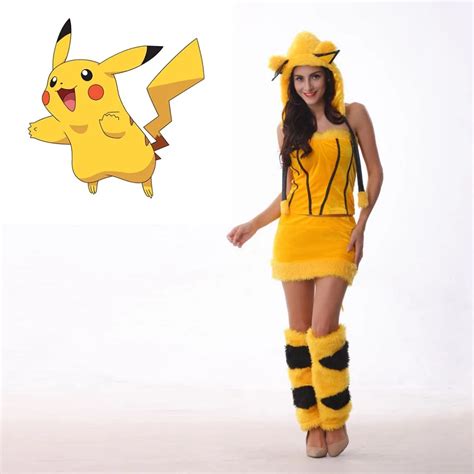 Vashejiang Anime Jaune Kigurumi Pikachu Costume Femmes Halloween Costumes Fantaisie Cosplay