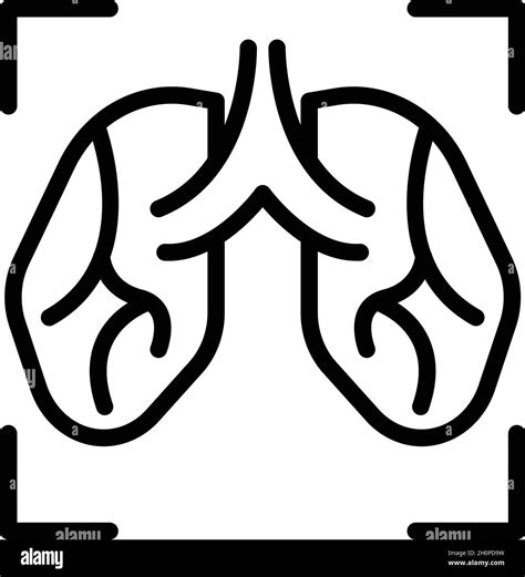 Vector De Contorno Del Icono De Trama Pulmonar Rayos X Del Paciente