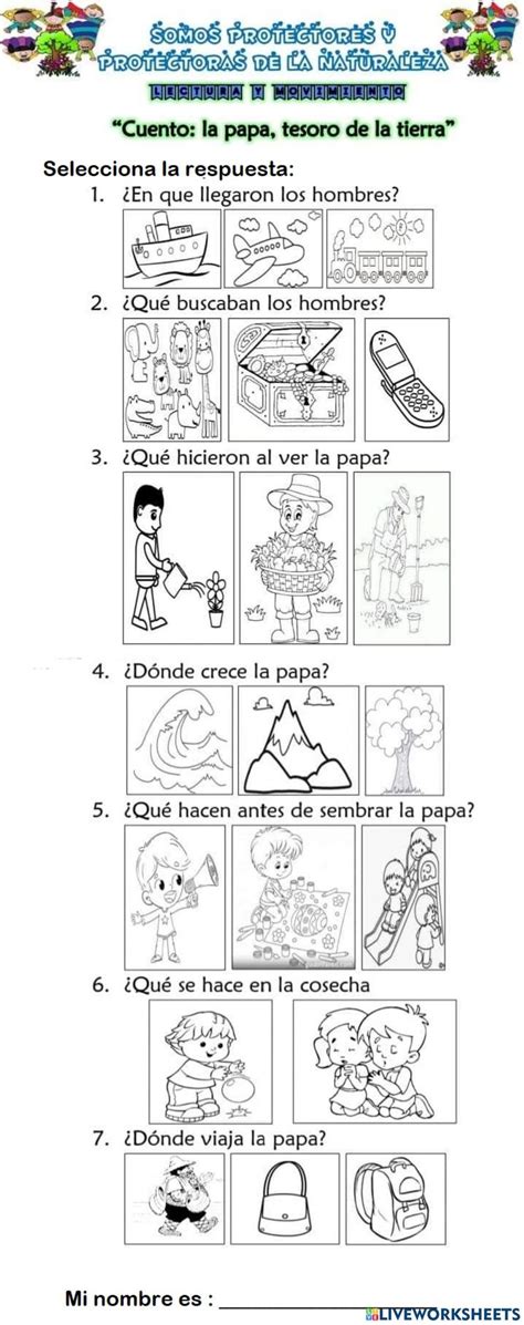 Papa Tesoro De La Tierra Worksheet