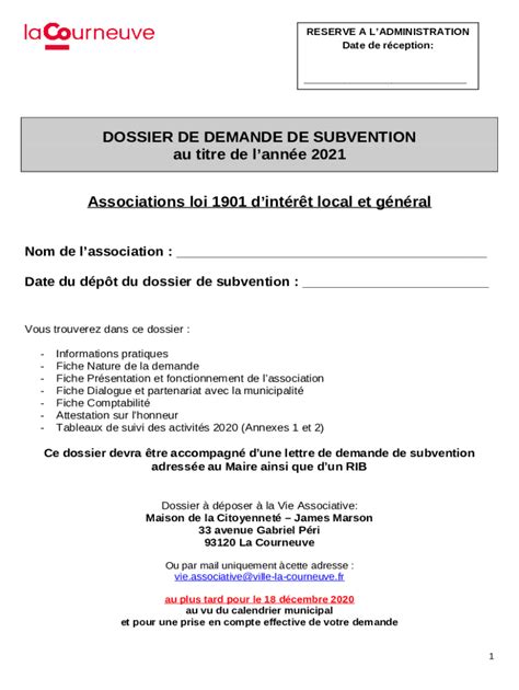 Demande D Aide Au Fonctionnement Des Associations Doc Template Pdffiller