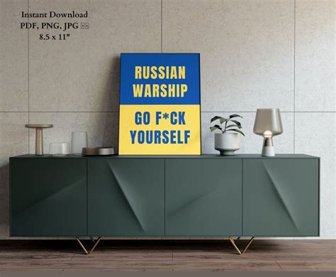 Russian Warship Go Fuck Yourself Printable Poster Slava Etsy