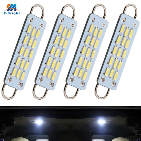 YM E Bright 4 PCS C5W Car Led 44mm 4014 15 SMD 15LED Bulbs For Door