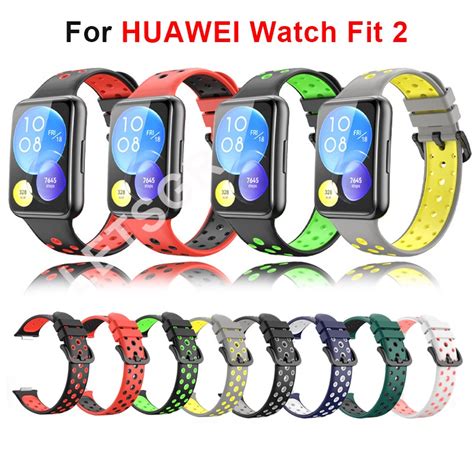 สายนาฬิกาข้อมือซิลิโคน สองสี สําหรับ Huawei Watch Fit 2 Smartwatch Band