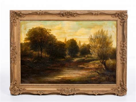 Sold Price G Bates Oil Painting On Canvas Depicting Landscape