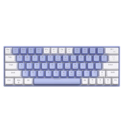 Zifriend T62 63 Keys Mechanical Keyboard RGB Backlit Hot Swappable White Purple Vibe Gaming
