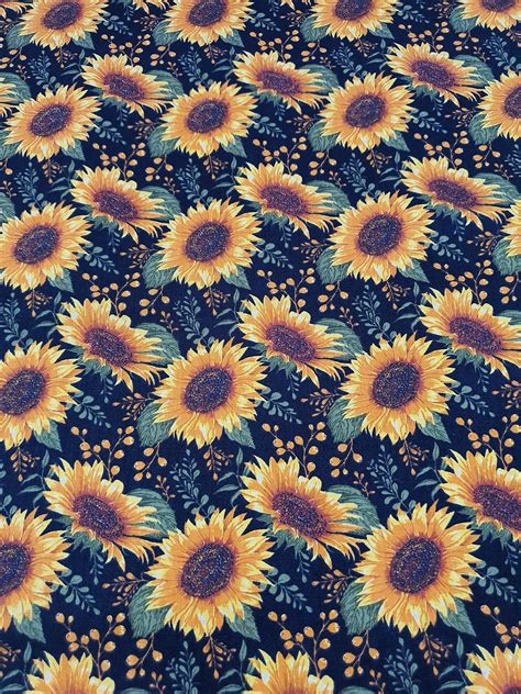 TECIDO TRICOLINE 100 ALGODÃO ESTAMPADA GIRASOL 50cm X 150cm