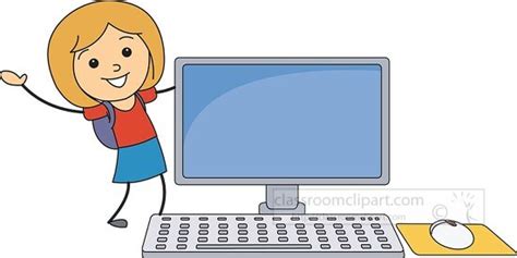 Computer Clipart-girl with computer