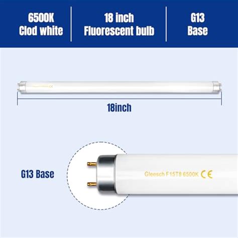 15w 18 T8 Linear Fluorescent Light Tube Bulb F15t8 Dl Medium Bi Pin G13 Base 6500k Daylight 4 Pack