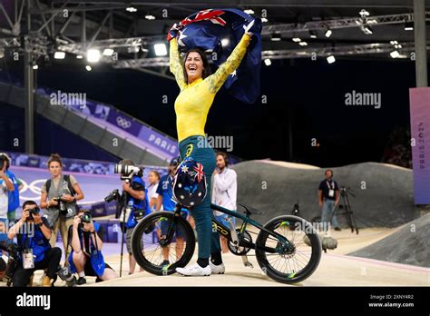 Australias Saya Sakakibara Celebrates Winning Gold In The Womens Bmx