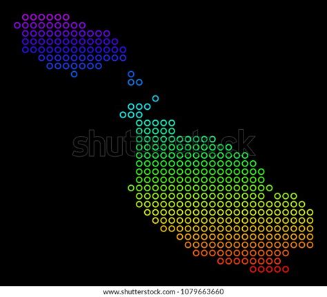 Bright Spectral Malta Island Map Vector Vector De Stock Libre De