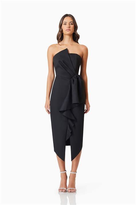 Reception Midi Dress In Black – Elliatt