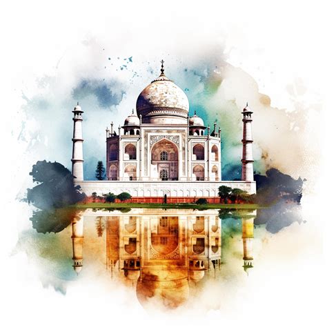 Arafed image of a watercolor painting of a taj mahal generative ai | Premium AI-generated image