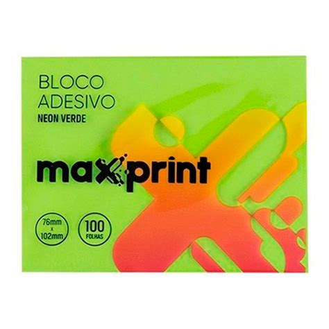 Bloco Adesivo Verde Neon Mm X Mm Folhas Maxprint Shopee Brasil