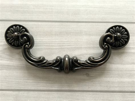 6 Large Dresser Drawer Pulls Handles Antique Black Bronze Drop Bail