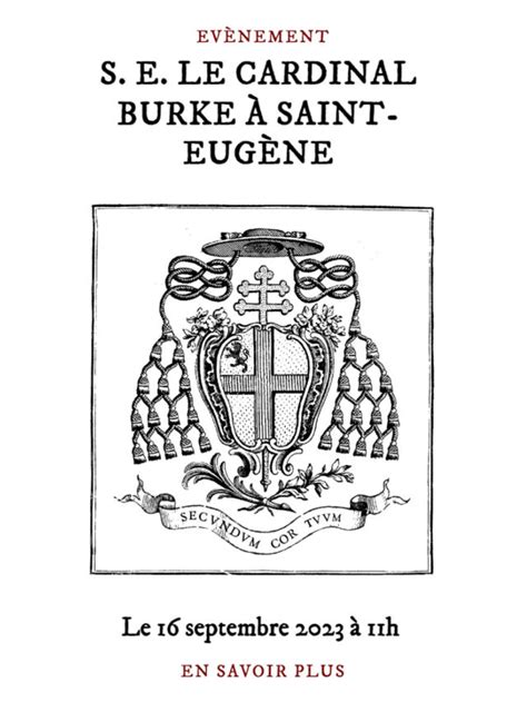 S E le cardinal Burke à Saint Eugène le 16 septembre 2023 Liturgia