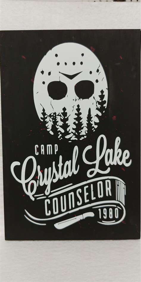 Camp Crystal Lake Wood Hanging Sign Etsy