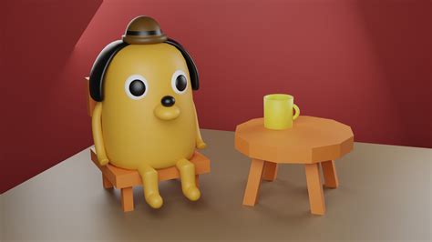 Artstation Sitting Dog