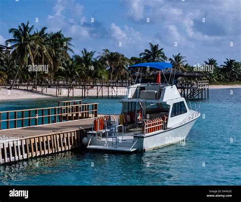 Caribbean Sea Cayman Islandsgrand Cayman View Of A Diving Boat And