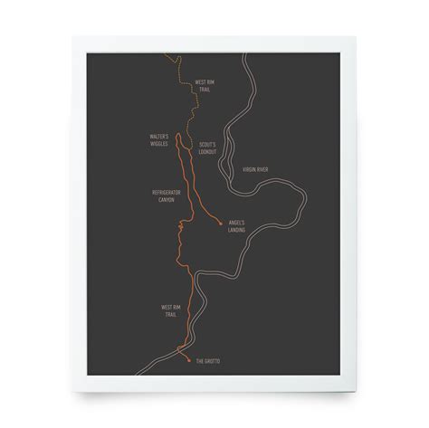 Angel's Landing Trail Map (Charcoal) – LAND + LOFT