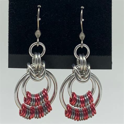 Cm Chain Maille Double Circle Earrings Artisans On The Hill Taree