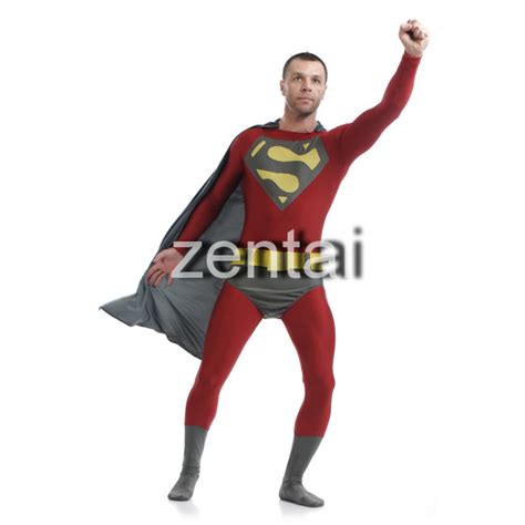 Red Superman Full Body Zentai Suitbuy Red Color Full Body Superman Spandex Lycra Zentai