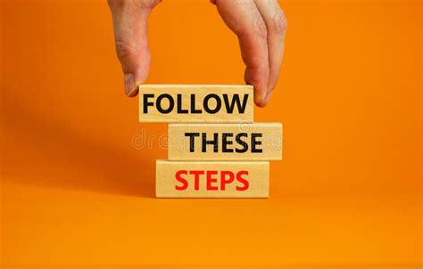 Follow These Steps Symbol Concept Words Follow These Steps On Wooden