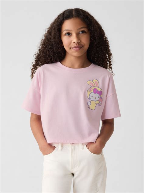 Kids Oversized Graphic T-Shirt | Hello kitty tattoos, Pink hello kitty