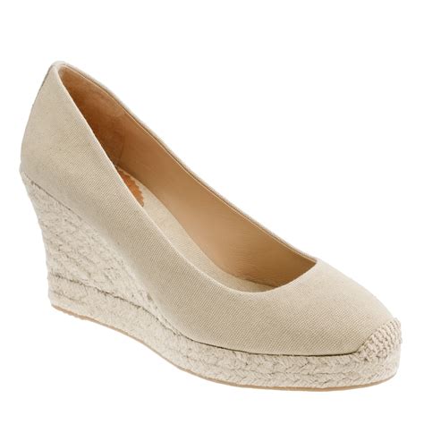 J Crew Seville Wedge Espadrilles In Beige Flax Lyst