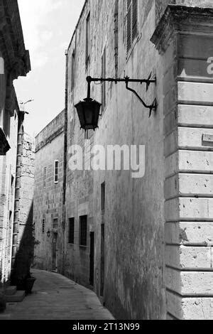 valletta streets  black  white stock photo alamy