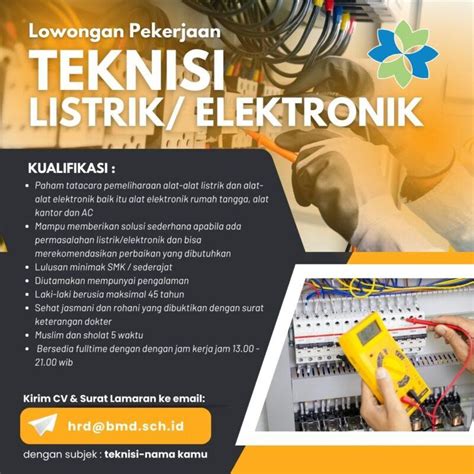 Lowongan Kerja Teknisi Listrik Elektronik Di Budi Mulia Dua Foundation