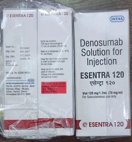 Esentra Mg Injection Denosumab Mg Intas Pharmaceuticals At