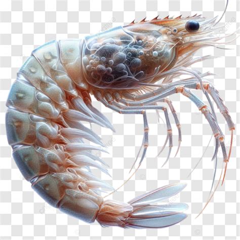 A Detailed Illustration Of Translucent Shrimp Showcasing Its Anatomy ...